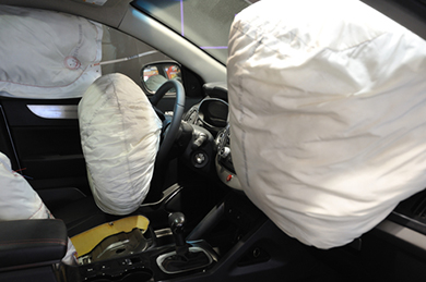 opened car airbag